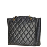シャネル マトラッセ ココマーク チェーン トートバッグ ワンショルダーバッグ ブラック キャビアスキン レディース CHANEL 【中古】
